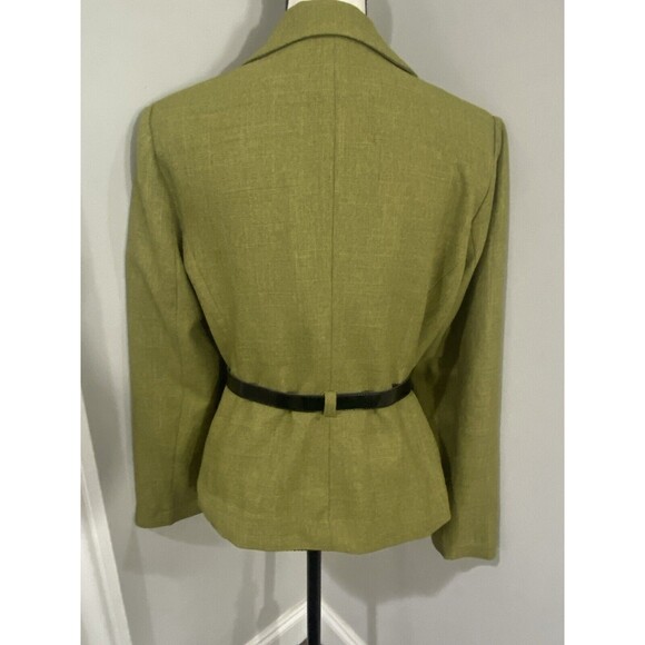 BLACKER Green 2-Piece Business/Career Jacket and Pleated Skirt Suit Size 10 - Picture 4 of 16